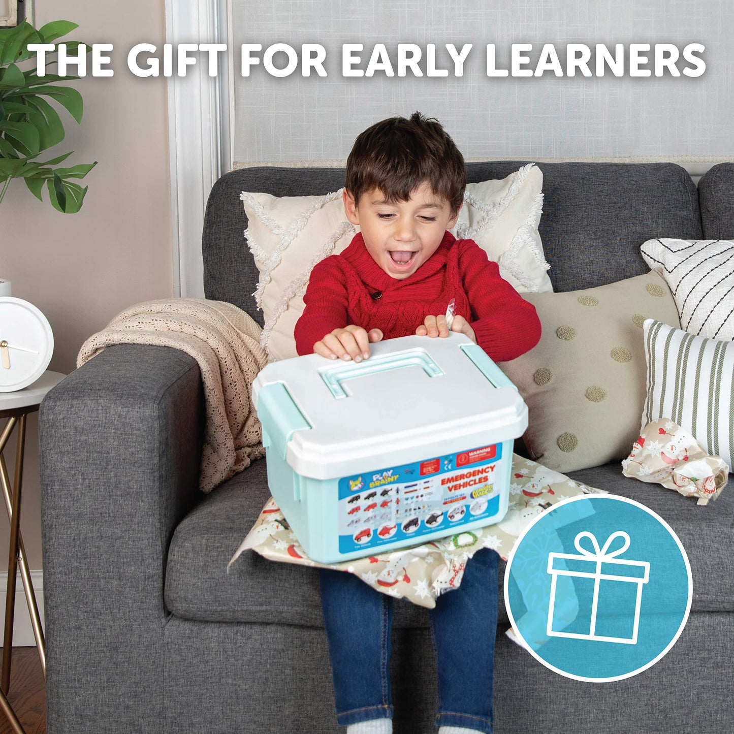 PLAY BRAINY 59-Piece Magnetic Emergency Vehicle Toy Set – Fire Truck, Ambulance, Helicopter & More for Kids 3+ Years