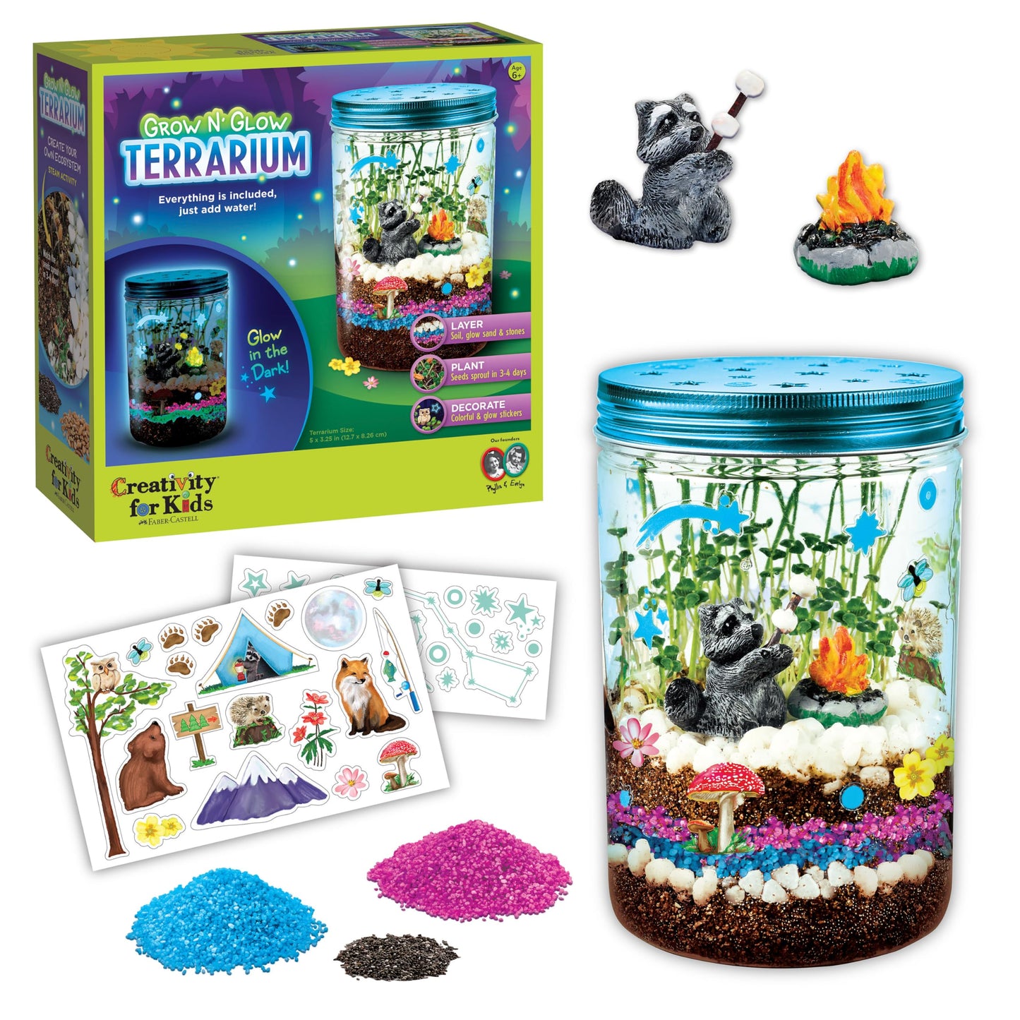 Creativity for Kids Grow 'N Glow Terrarium Kit - Educational Science Kits, Kids Gifts for Boys and Girls, Craft and STEM Projects (Ages 6+)