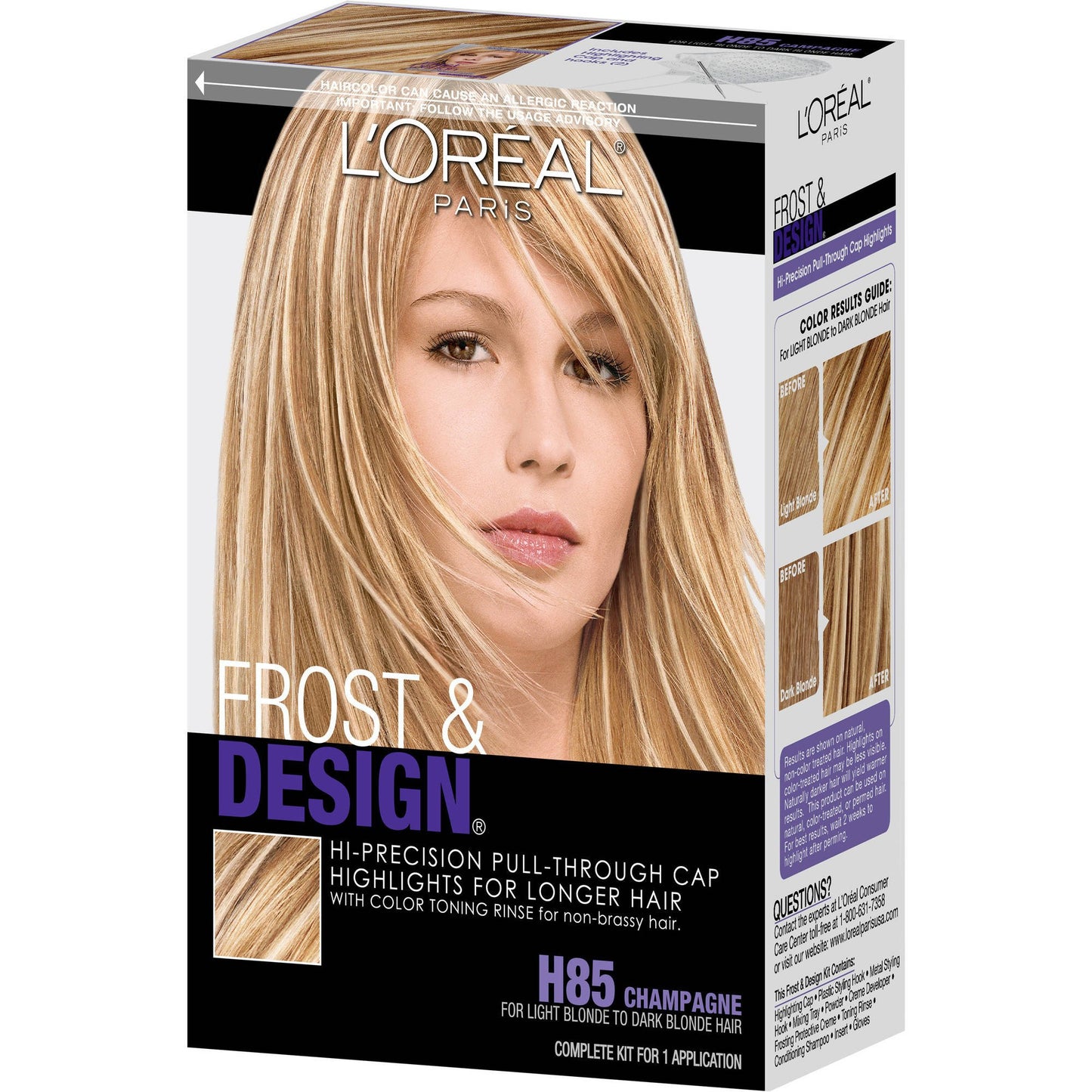 L'Oreal Paris Frost and Design Cap Hair Highlights For Long Hair, Champagne, 2 count