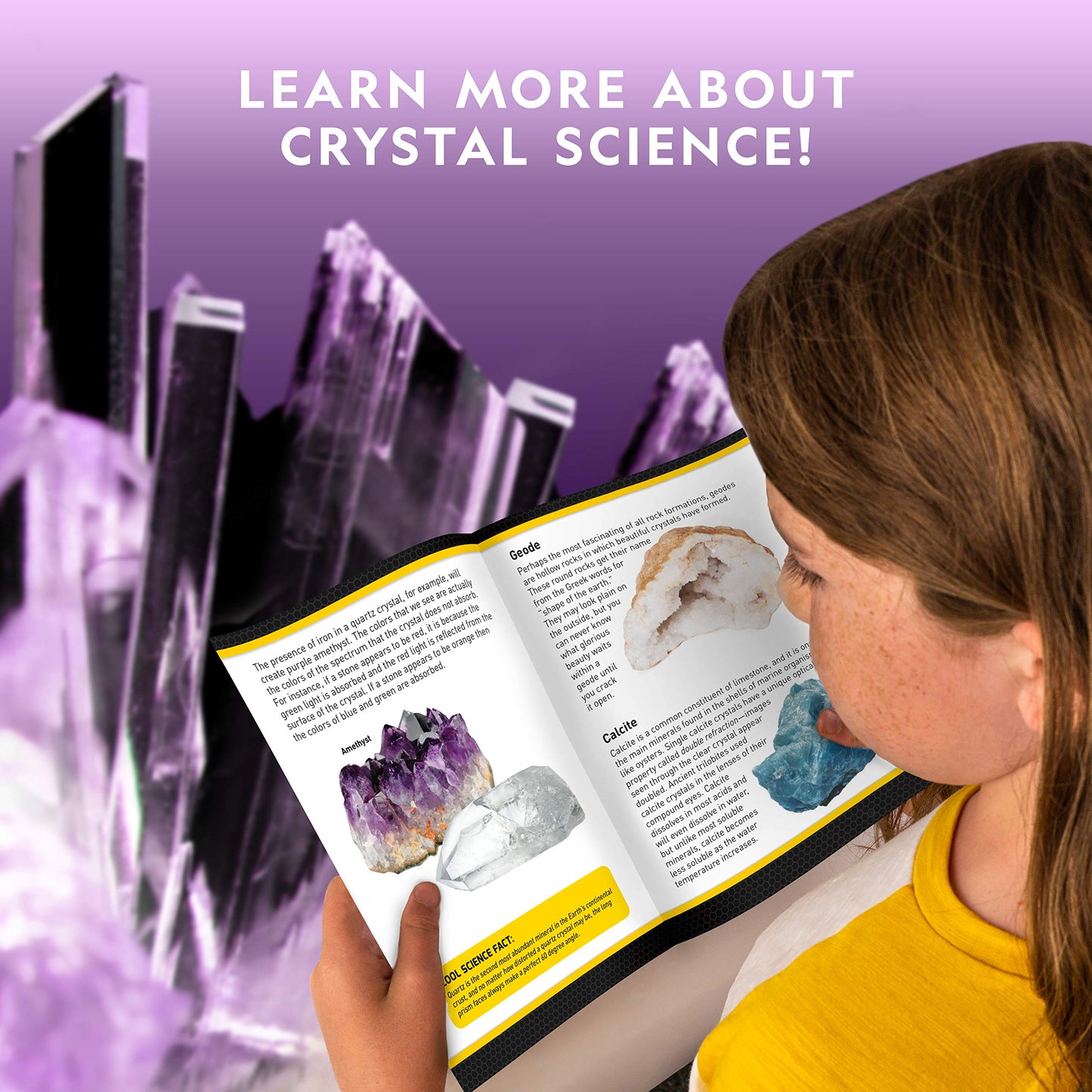 National Geographic Mega Crystal Growing Kit - Grow 6 Crystals with Light-Up Stand, Science Gifts for Kids 8-12