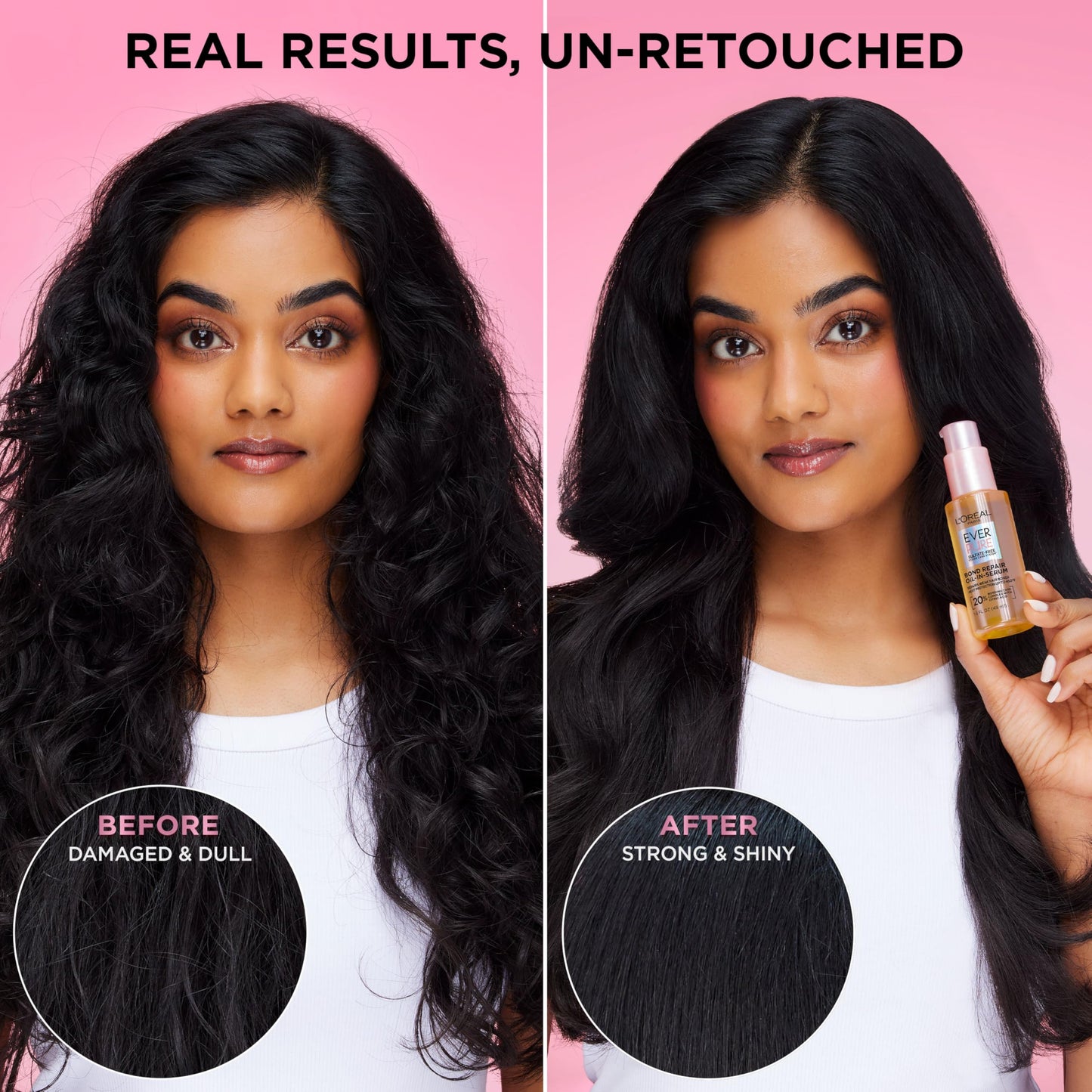 L'Oreal Paris EverPure Bond Repair Oil-in-Serum 1.6 fl oz | Strengthens Damaged, Color-Treated Hair | Heat Protectant, Shine & Frizz Control