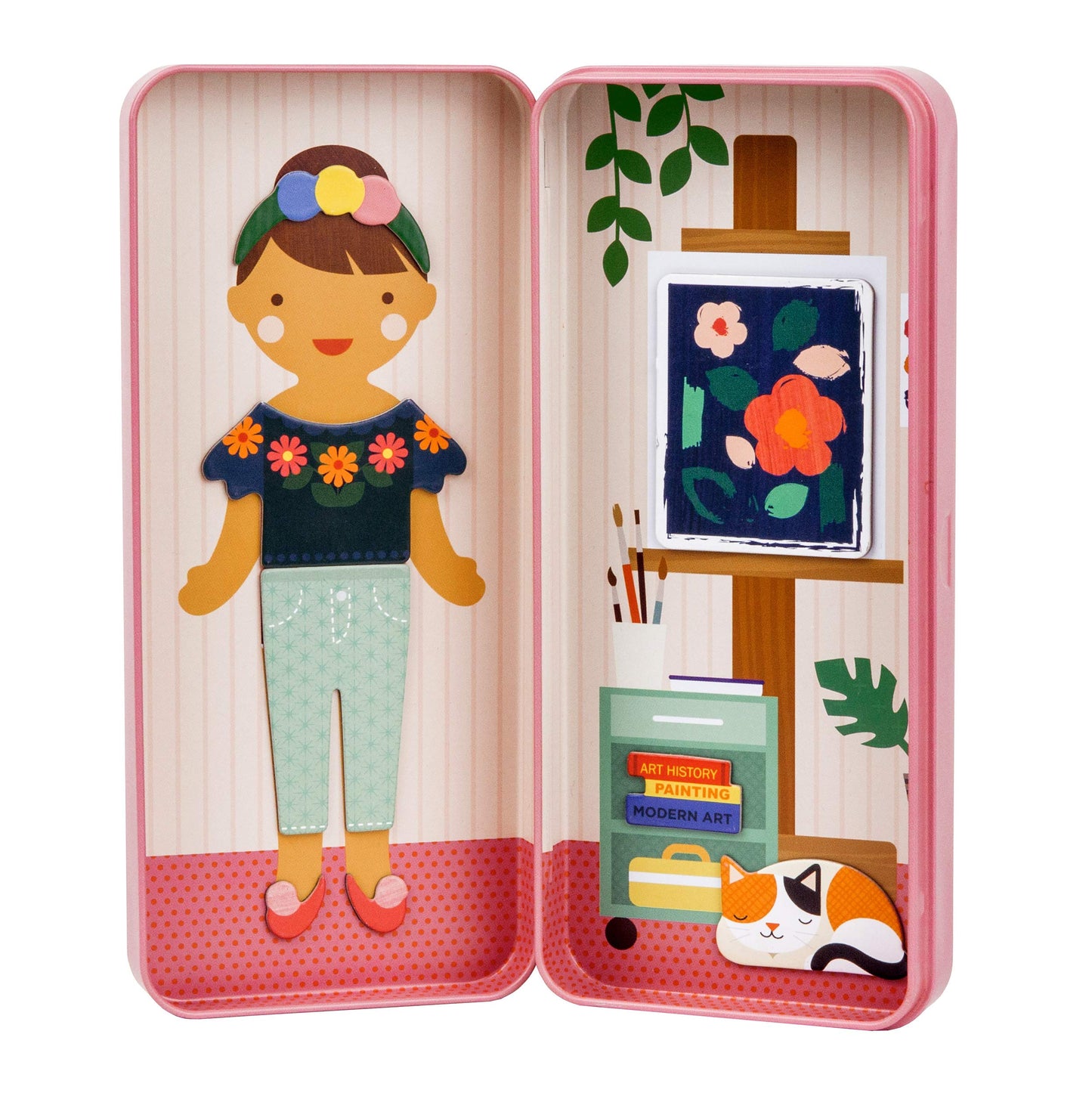 Petit Collage Shine Bright Studio Dress Up Game - Magnetic Board with Mix & Match Pieces, Ideal for Ages 3+, Includes 2 Scenes & 25 Creative Pieces