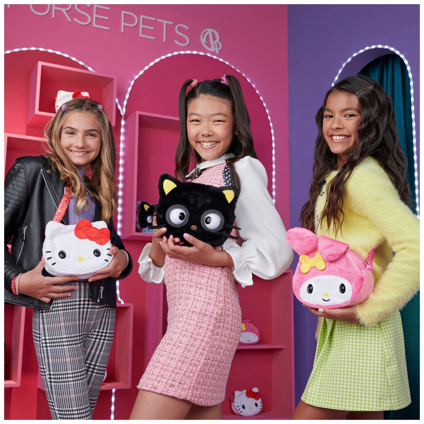 Purse Pets, Sanrio Hello Kitty and Friends, Hello Kitty Interactive Pet Toy & Crossbody Kawaii Purse, Over 30 Sounds & Reactions, Girls & Tween Gifts