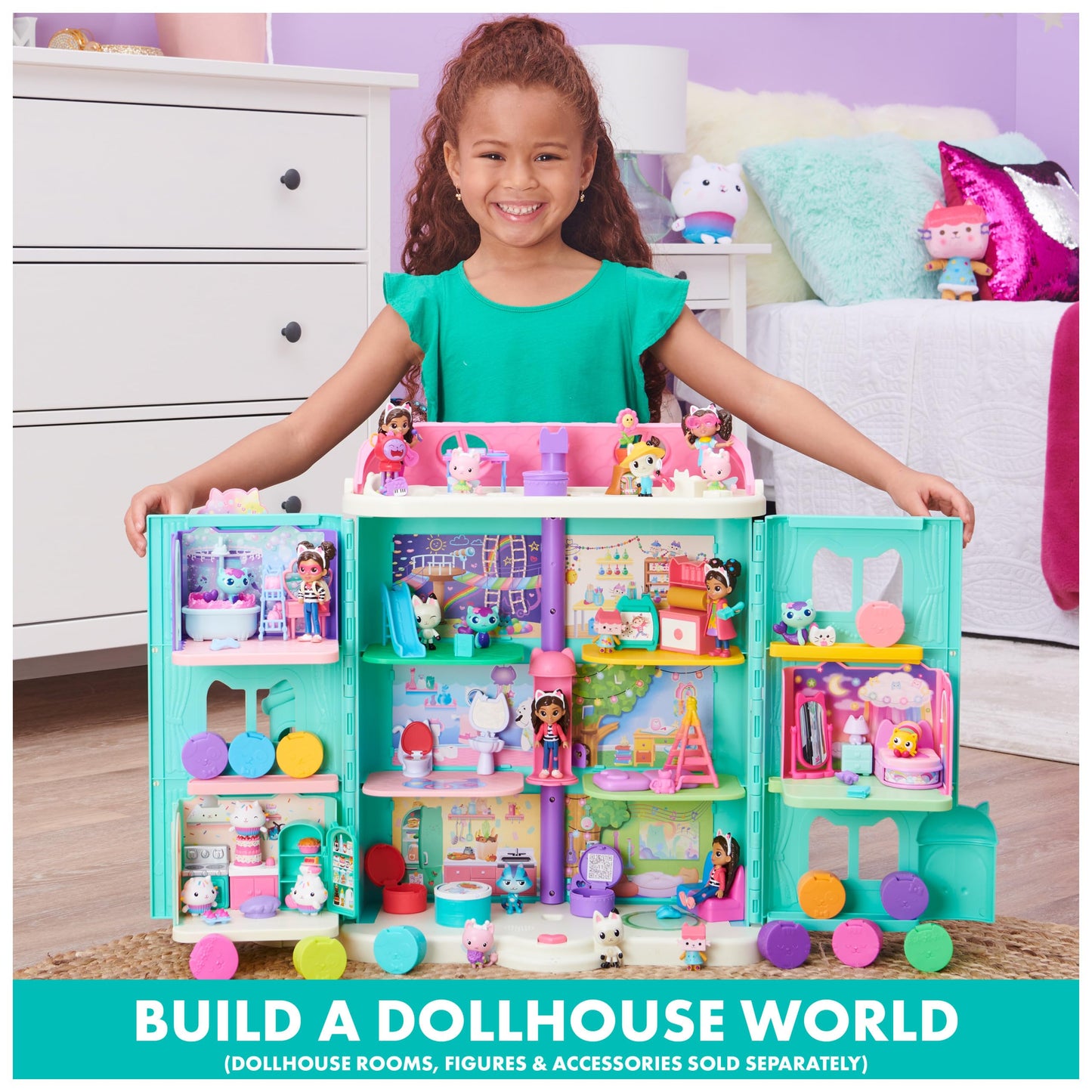 Gabby’s Dollhouse, Purrfect Dollhouse with 15 Pieces including Toy Figures, Furniture, Accessories and Sounds, Kids Toys for Ages 3 and up