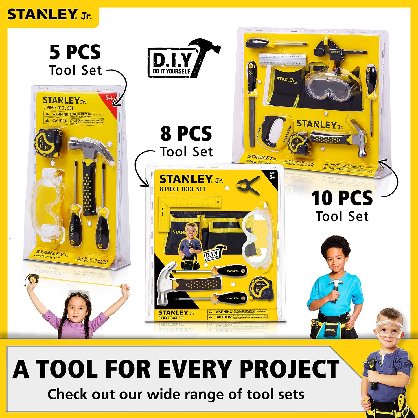 Stanley Jr. Construction Toy Truck Front Loader Wood Craft Kit - DIY Assemble Toy for Kids