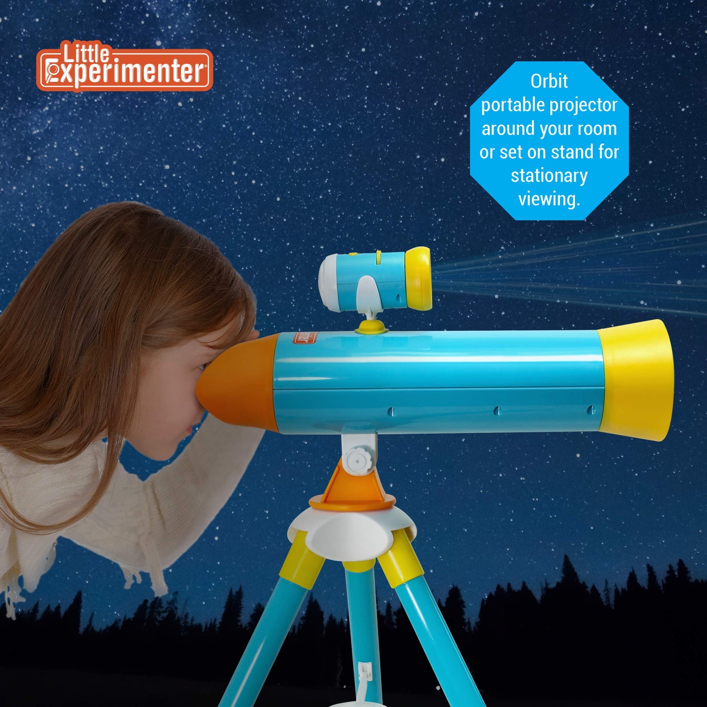 Little Experimenter Kids Telescope with Projector, 24 Space Images & Educational Book | STEM Science Toy & Learning Gift Ages 3โ12