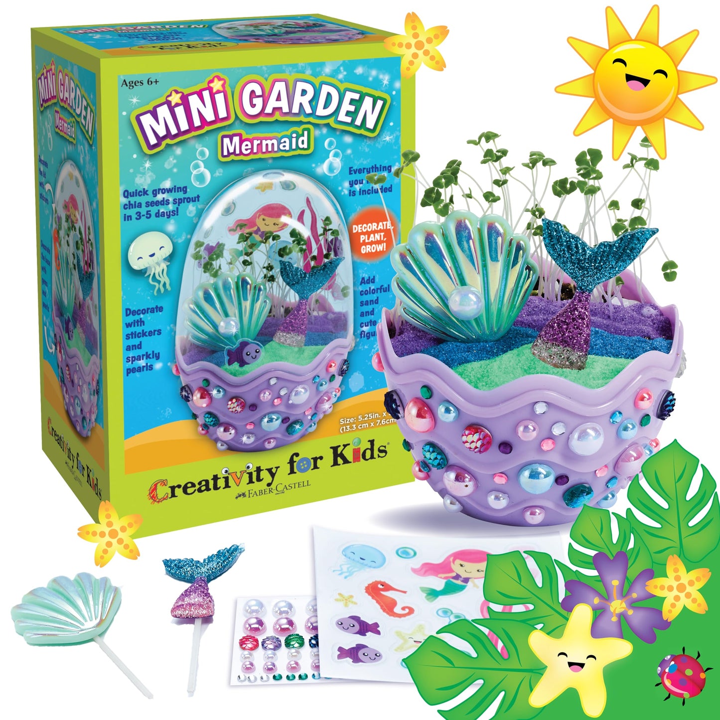Creativity for Kids Mini Garden: Mermaid Terrarium Kit - Mermaid Gifts for Girls, Crafts and Toys, Stocking Stuffers for Kids (Ages 6+)