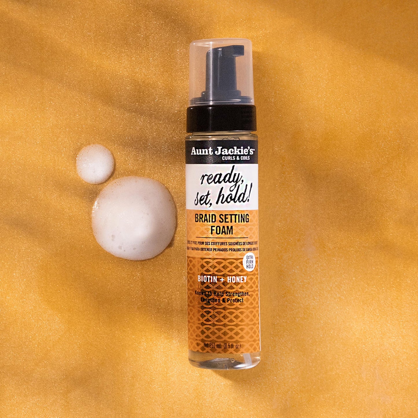 Aunt Jackie's Curls & Coils Braid + Twist Collection Ready, Set, Hold Braid Setting Foam with Extra Firm Hold, 8.5 fl oz