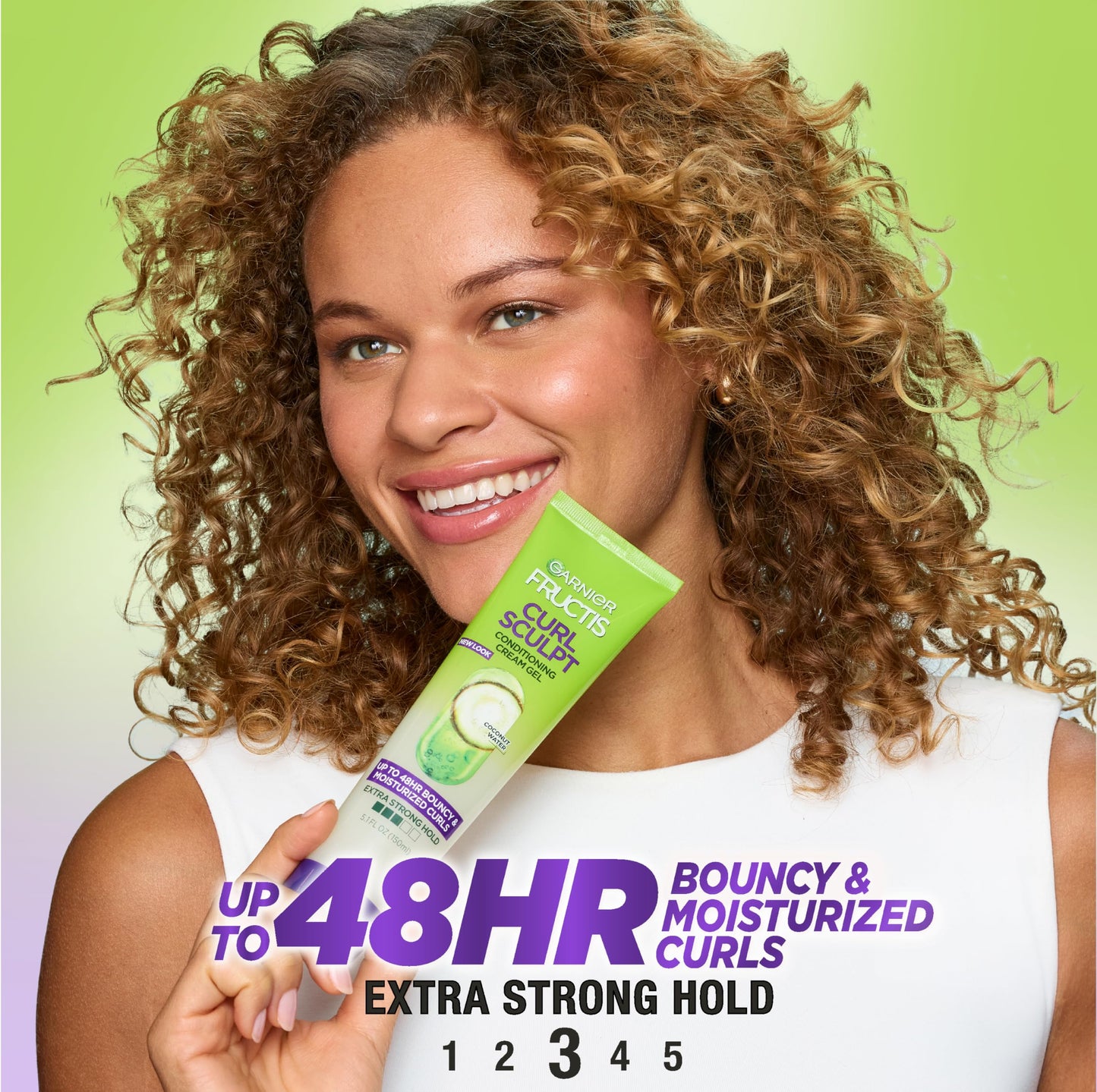 Garnier Fructis Style Curl Sculpt Conditioning Cream Gel for Bounce & Moisture, 5.1 Fl Oz, 1 Count (Packaging May Vary)