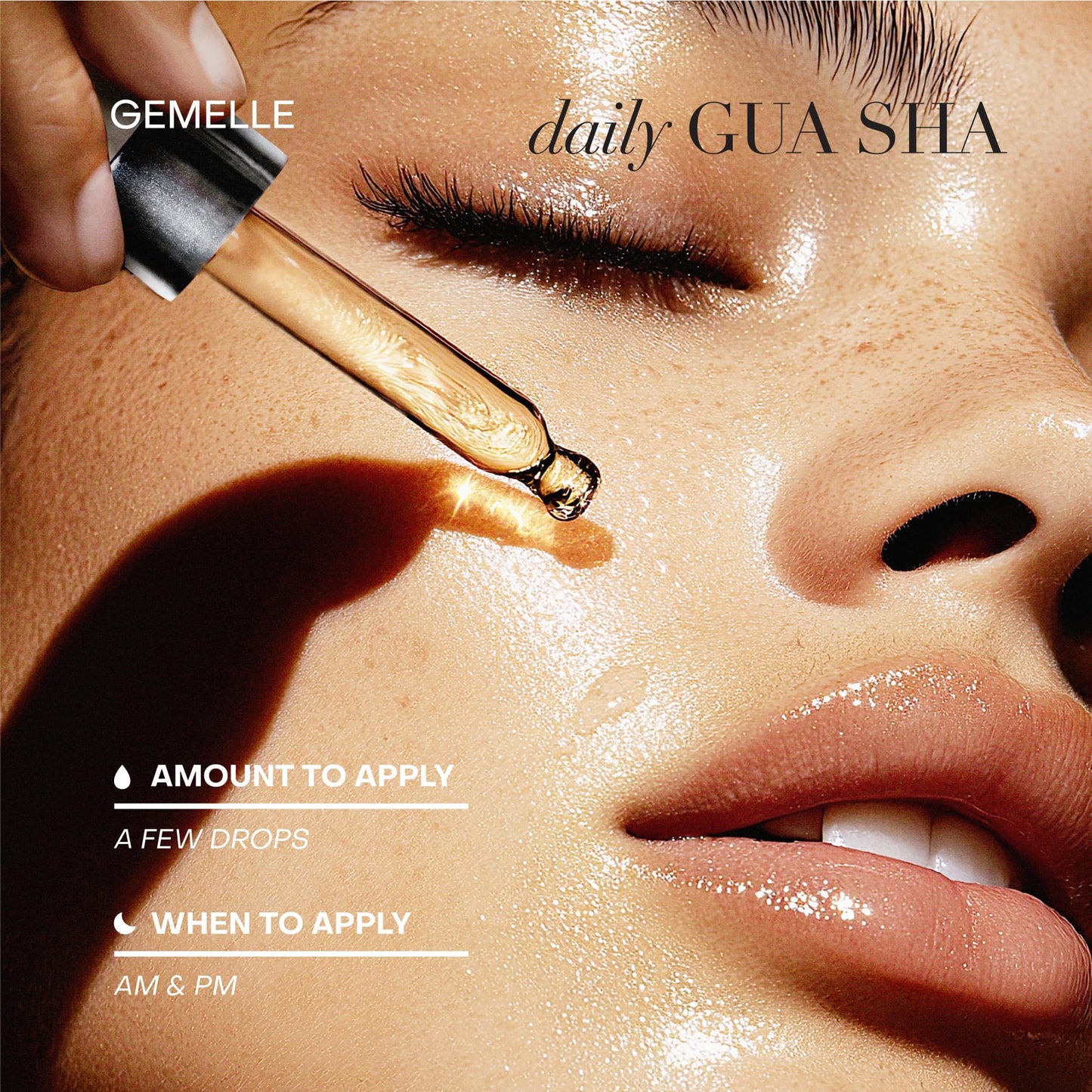 GEMELLE Lymphatic Gua Sha Face Oil – Detox, Hydrate & Plump with Rosehip, Centella & Natural Ingredients | Organic Clean Beauty 15ml