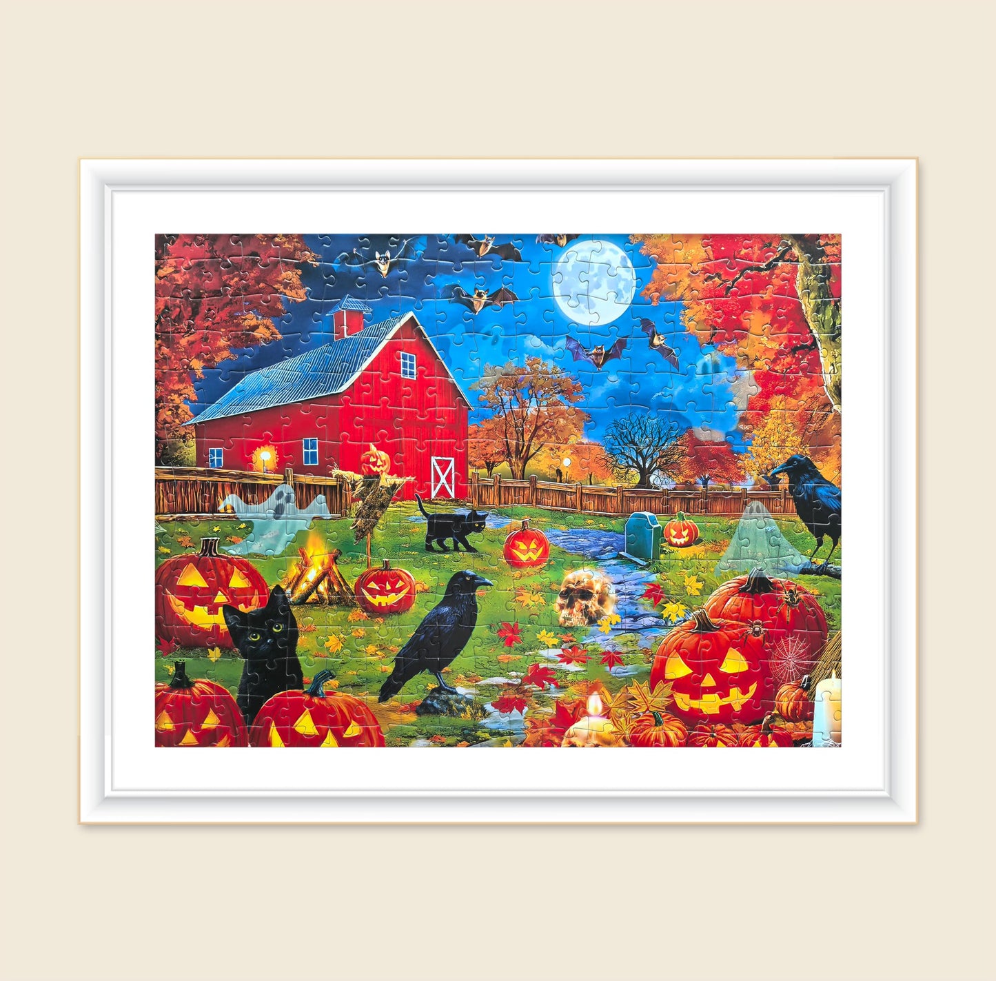 Halloween Puzzles 300 Pieces for Adults Large Piece - Light a Jack-o'-Lantern
