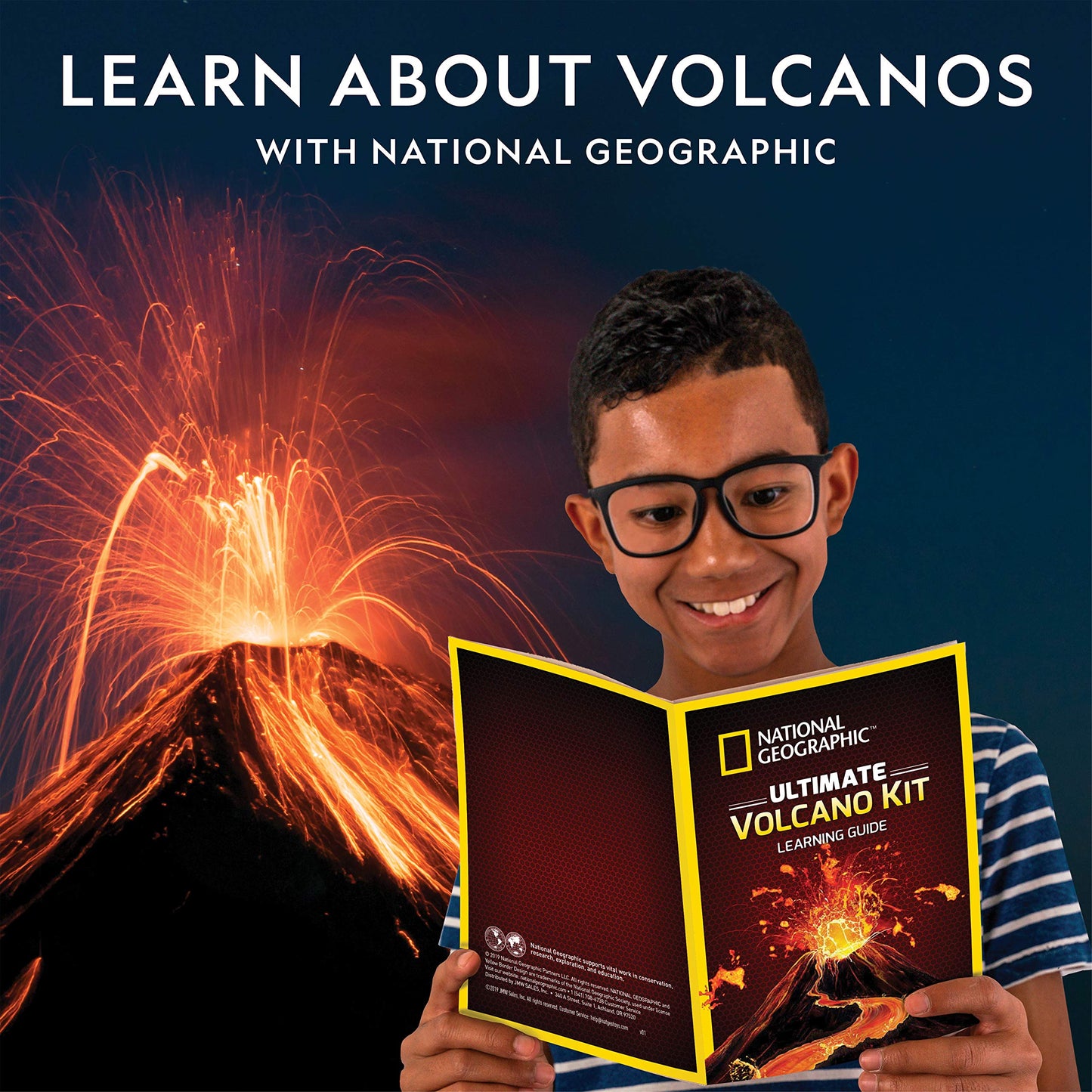 National Geographic Volcano Kit for Kids – STEM Science Toy with 3X Eruptions, Pop Crystals, Fun Educational Volcano Experiment