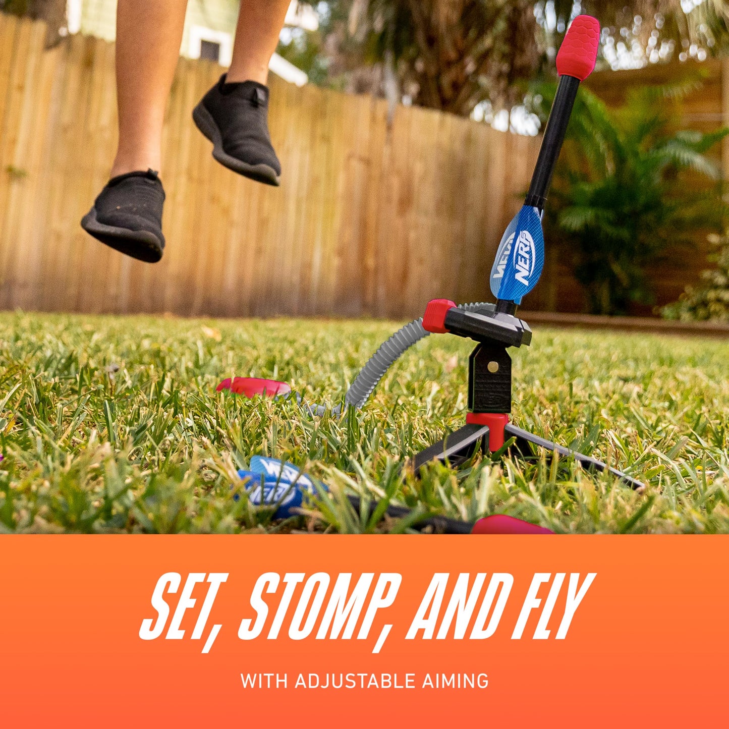 Nerf Kids Toy Rocket Launcher - Rip Rocket Jump Rockets + Launcher - Boys + Girls Toy Stomp Launcher + Missiles Set