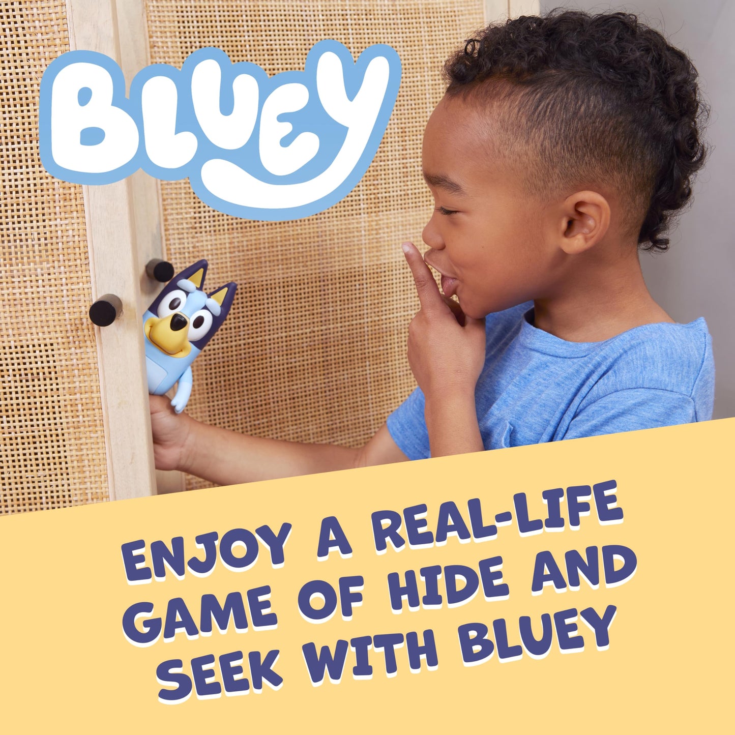 Bluey Game Hide and Seek Electronic Figure, Articulated, Musical Kids Figurines with Dance Mode, Interactive Play Toddler Figurine Toys for Ages 3+
