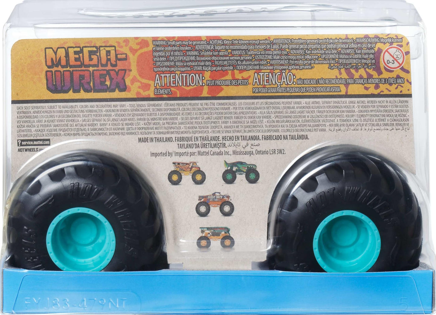 Hot Wheels Monster Trucks, Oversized Monster Truck, 1:24 Scale Die-Cast Toy Truck with Giant Wheels and Cool Designs