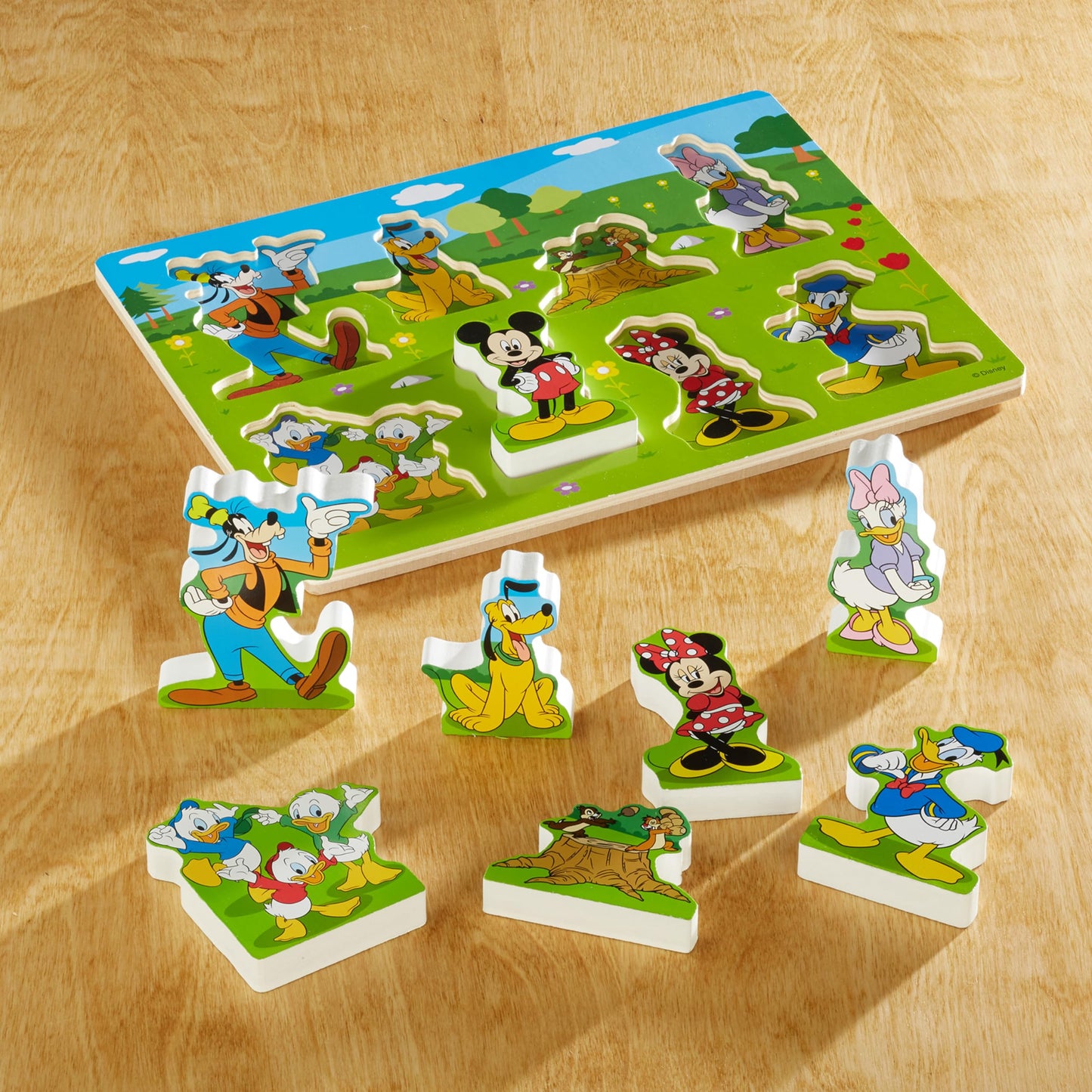 Melissa & Doug Disney Mickey Mouse Wooden Chunky Puzzle – 8-Piece Disney Character Puzzle for Toddlers and Kids Ages 2+