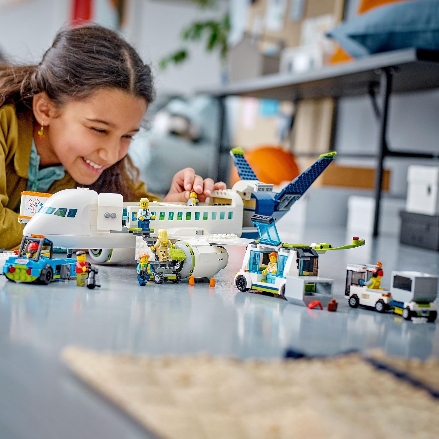 LEGO City Passenger Airplane Set 60367 – Buildable Plane with 9 Minifigures, Educational Construction Toy for Kids 7+