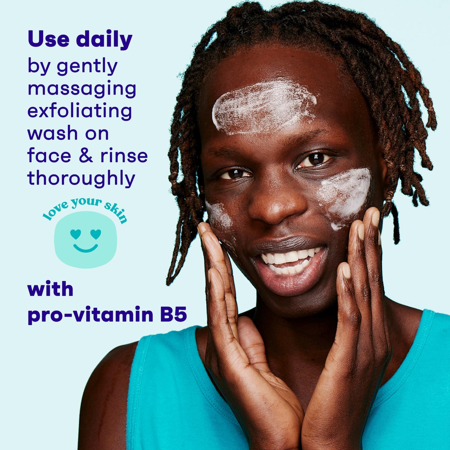 Clean & Clear Deep Action Exfoliating Face Wash & Scrub with Pro-Vitamin B5, Lactic & Glycolic Acids, Oil-Free Daily Cleanser, 7oz