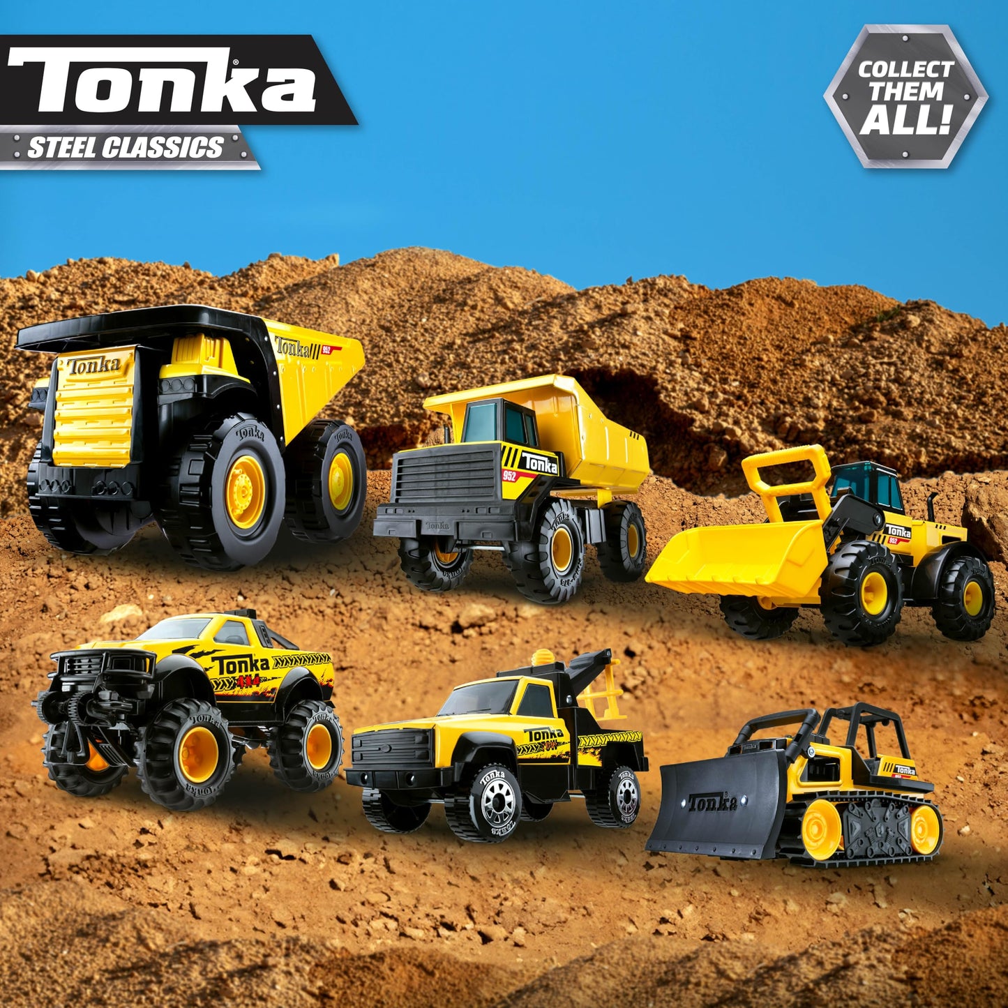 Tonka Steel Classics Mighty Dump Truck - Made with Steel & Sturdy Plastic, Yellow Toy Construction Truck, Boys and Girls, Kids, Toddlers, Ages 3+
