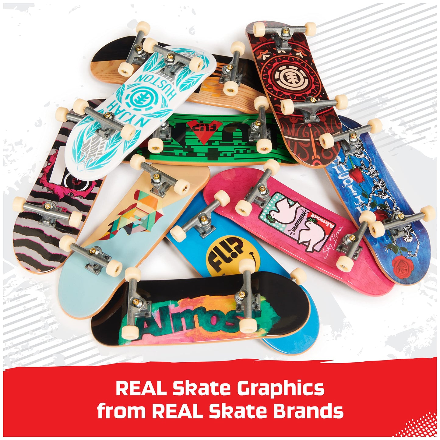 Tech Deck, DLX Pro 10-Pack of Collectible Fingerboards, For Skate Lovers, Kids Toy for Ages 6 and up