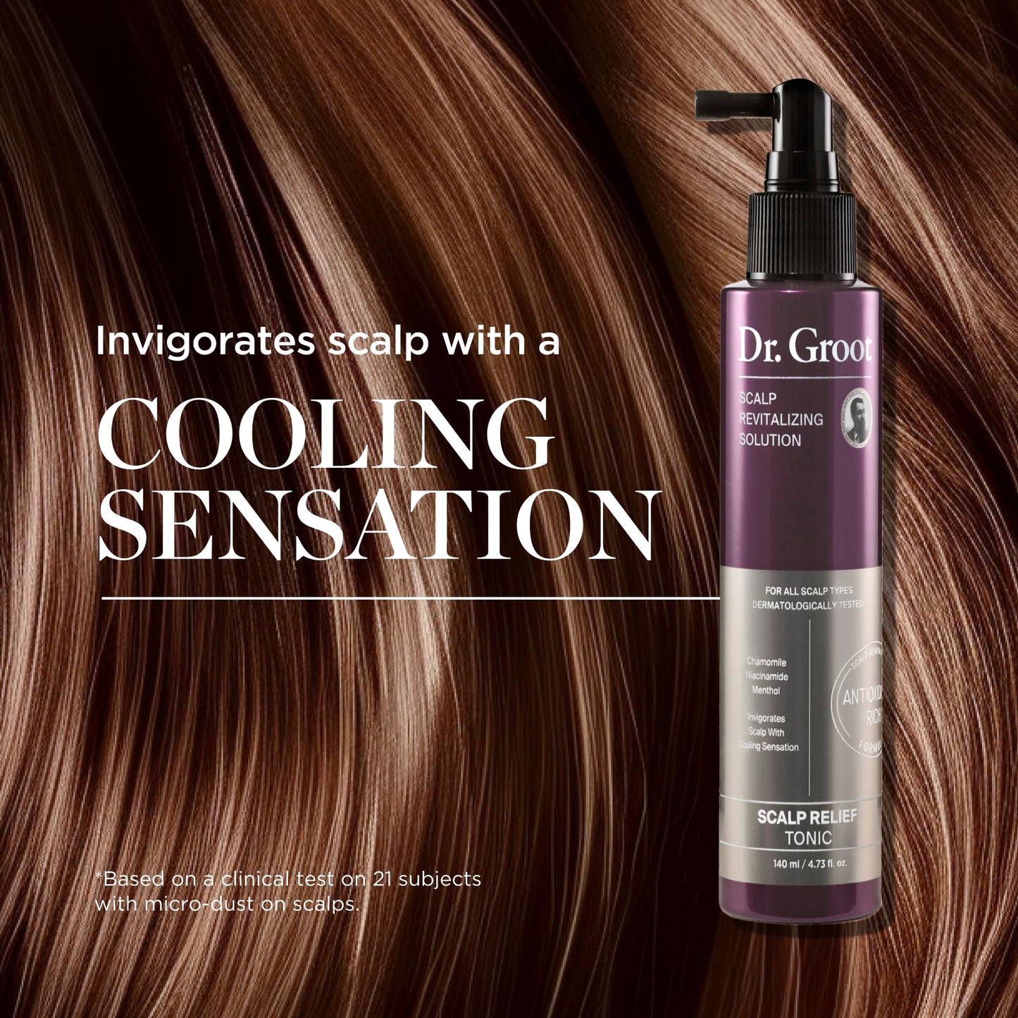 Dr. Groot Scalp Relief Tonic with Chamomile, Niacinamide & Biotin – Korean Scalp Revitalizing Spray for Dry Scalp, Menthol & Rosemary Oil Care