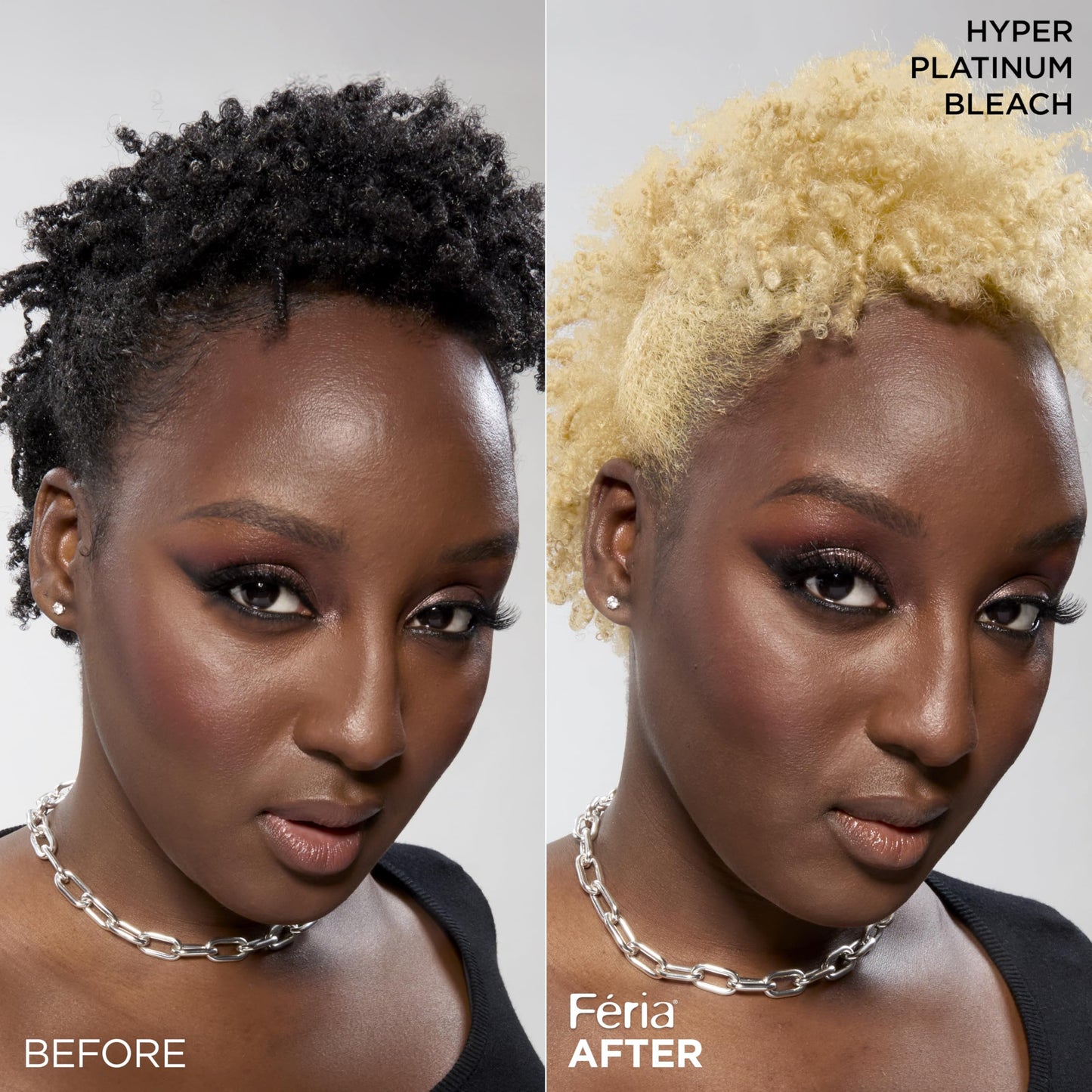 L'Oreal Paris Feria Hyper Platinum Hair Bleach Kit – Advanced Lightening System Lifts Up to 8 Levels with Anti-Brass Purple Conditioner