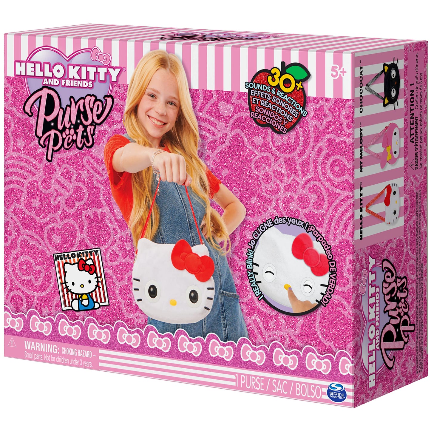 Purse Pets, Sanrio Hello Kitty and Friends, Hello Kitty Interactive Pet Toy & Crossbody Kawaii Purse, Over 30 Sounds & Reactions, Girls & Tween Gifts