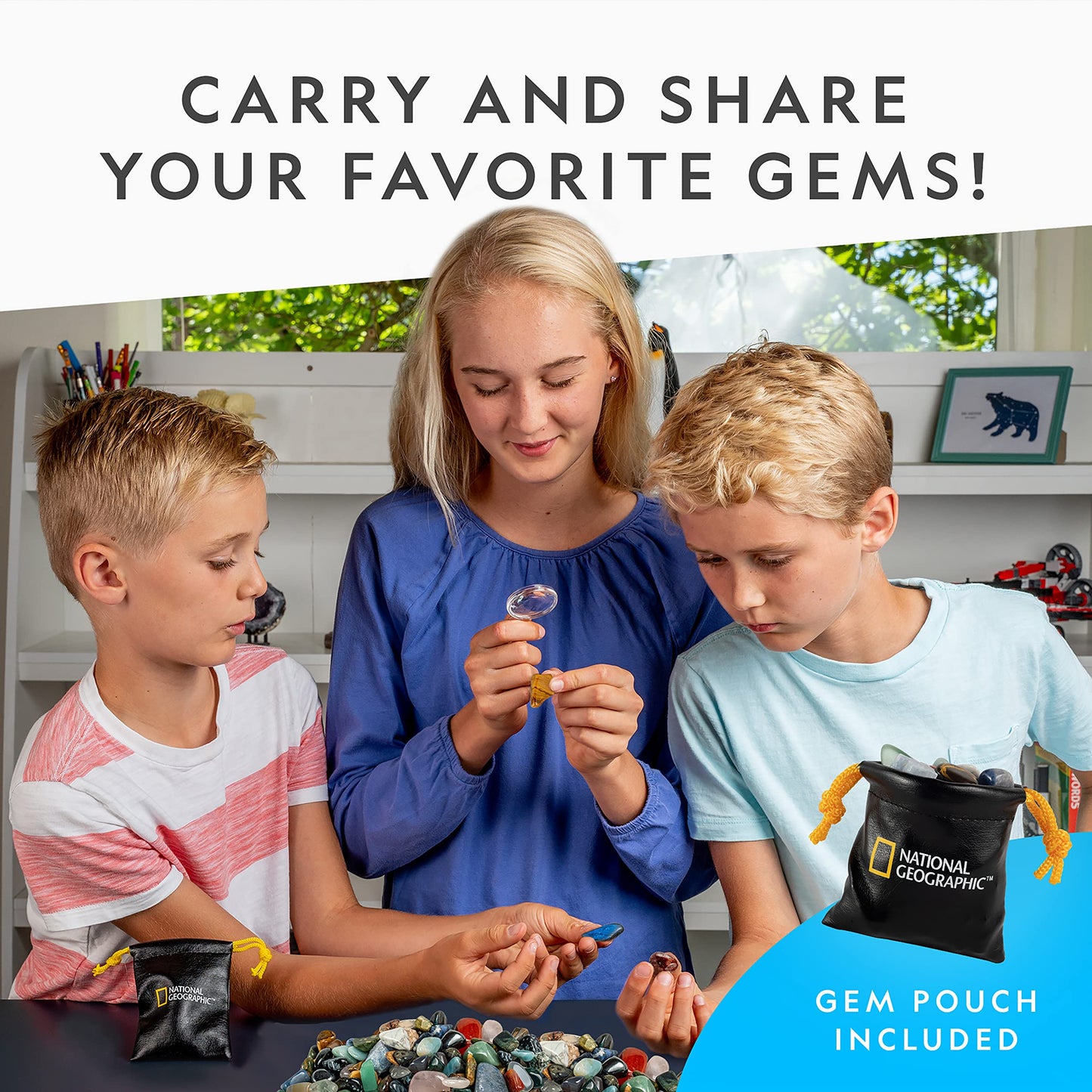 National Geographic Rock Tumbler Refill Kit – 5 lb Mixed Rocks, Rough Gemstones, Grit & Polish for Rock Tumbling Fun