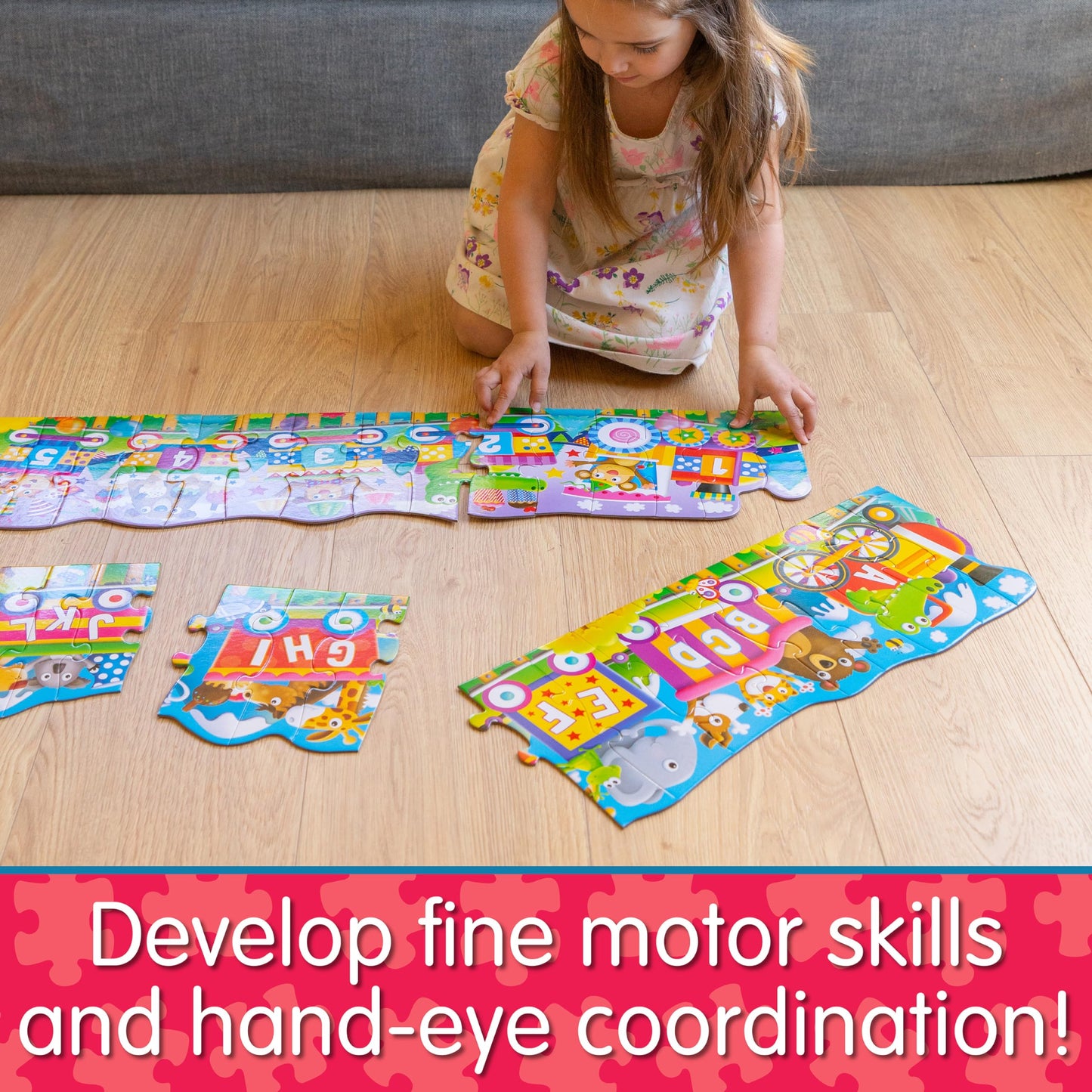 The Learning Journey: Puzzle Doubles - Giant ABC & 123 Train Floor Puzzles - Large Floor Puzzles For Kids Ages 3-5 - Award Winning Toys