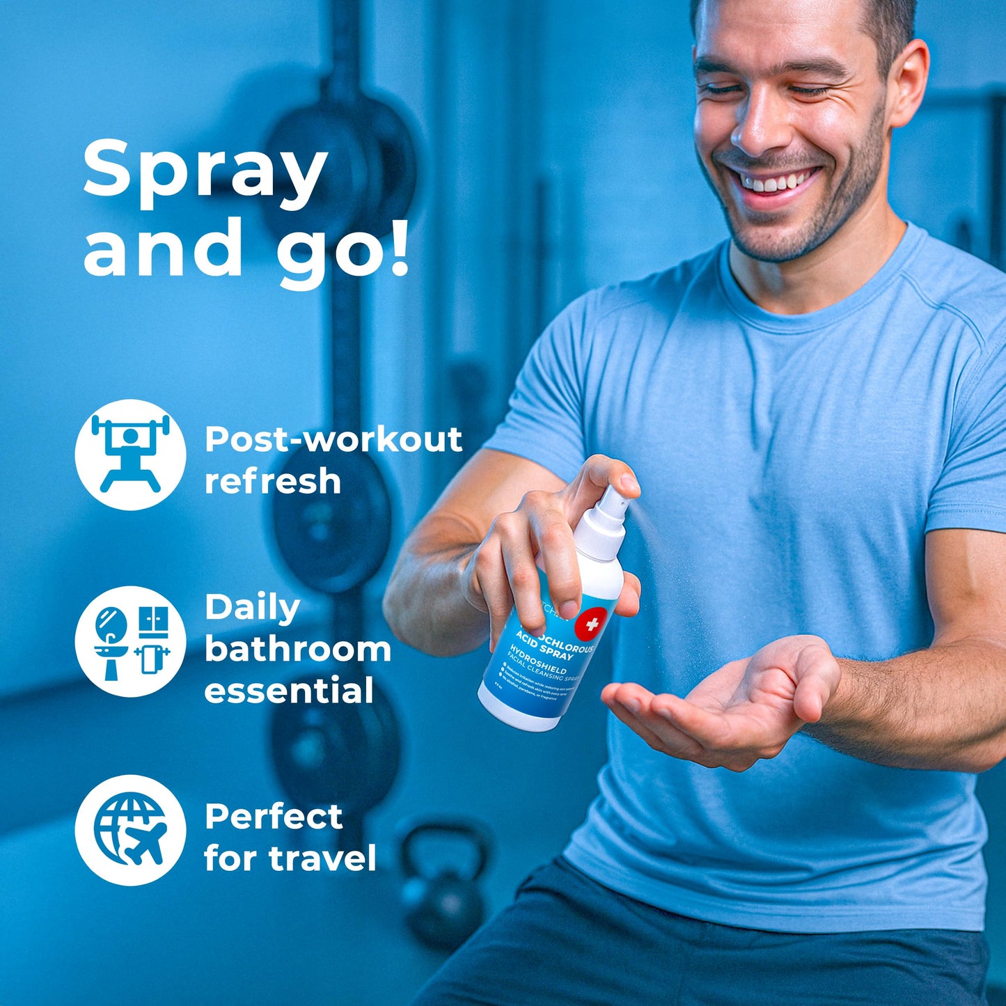 PatchRx Hypochlorous Acid Spray 8oz - HOCL Facial Cleanser for Acne, Pimples, Eczema & Redness - Kills Bacteria, Soothes Skin & Aids Recovery