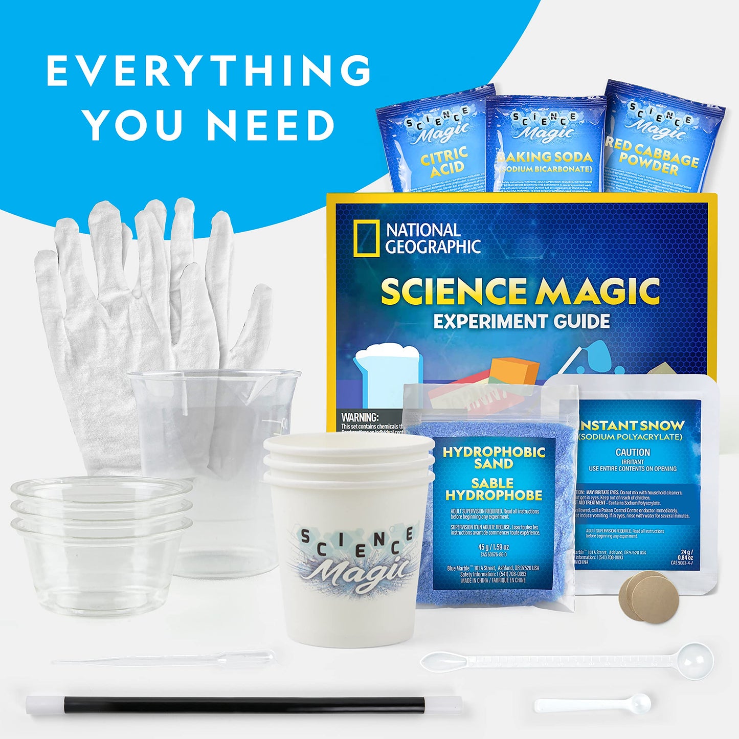 National Geographic Magic Chemistry Set – STEM Science Kit for Kids, 10 Fun Experiments & Magic Tricks, Educational Science Toys for Ages 8-12