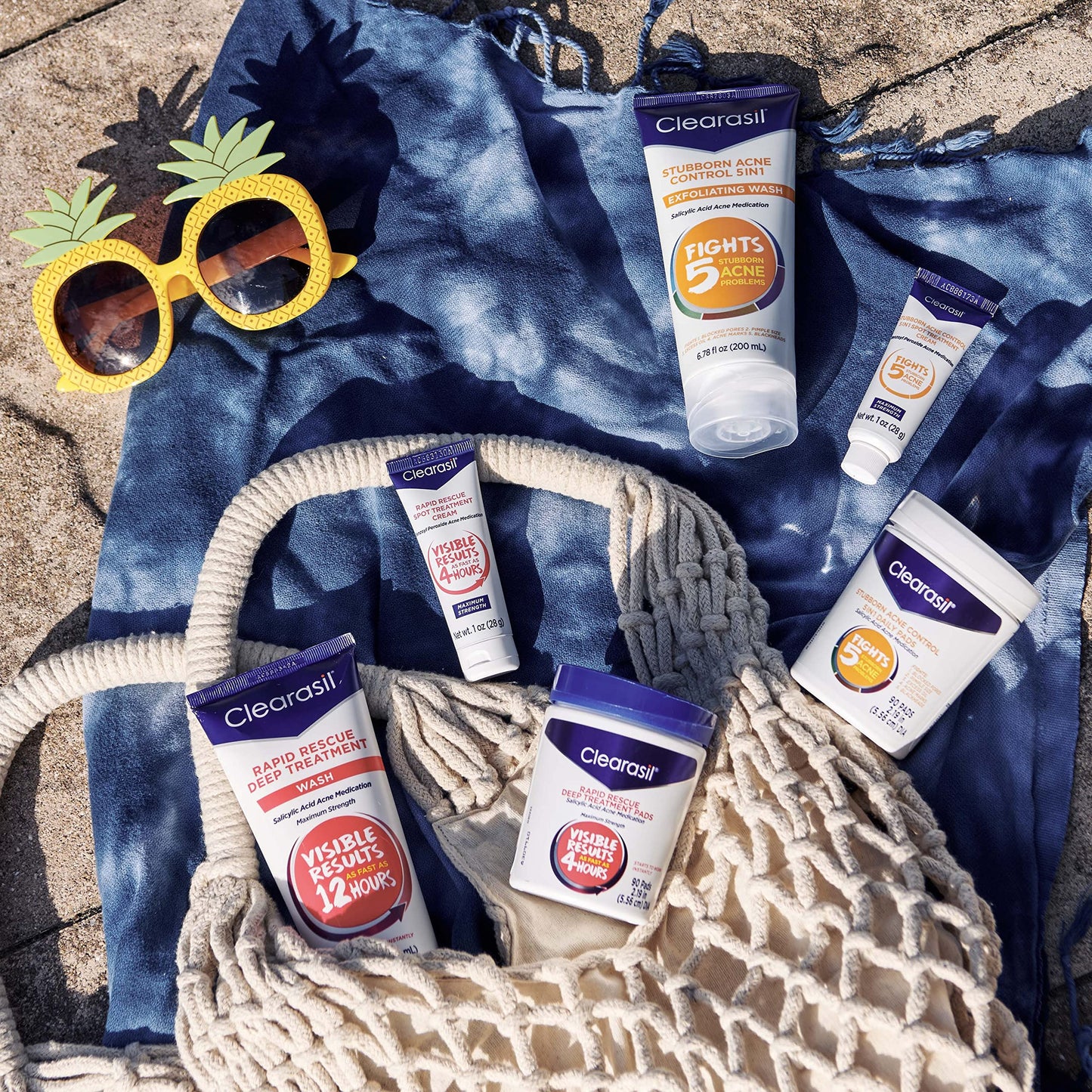 Clearasil Rapid Rescue Deep Treatment Acne Face Pads, Maximum Strenght with 2% Salicylic Acid Acne Treatment Medicine, 90 Count