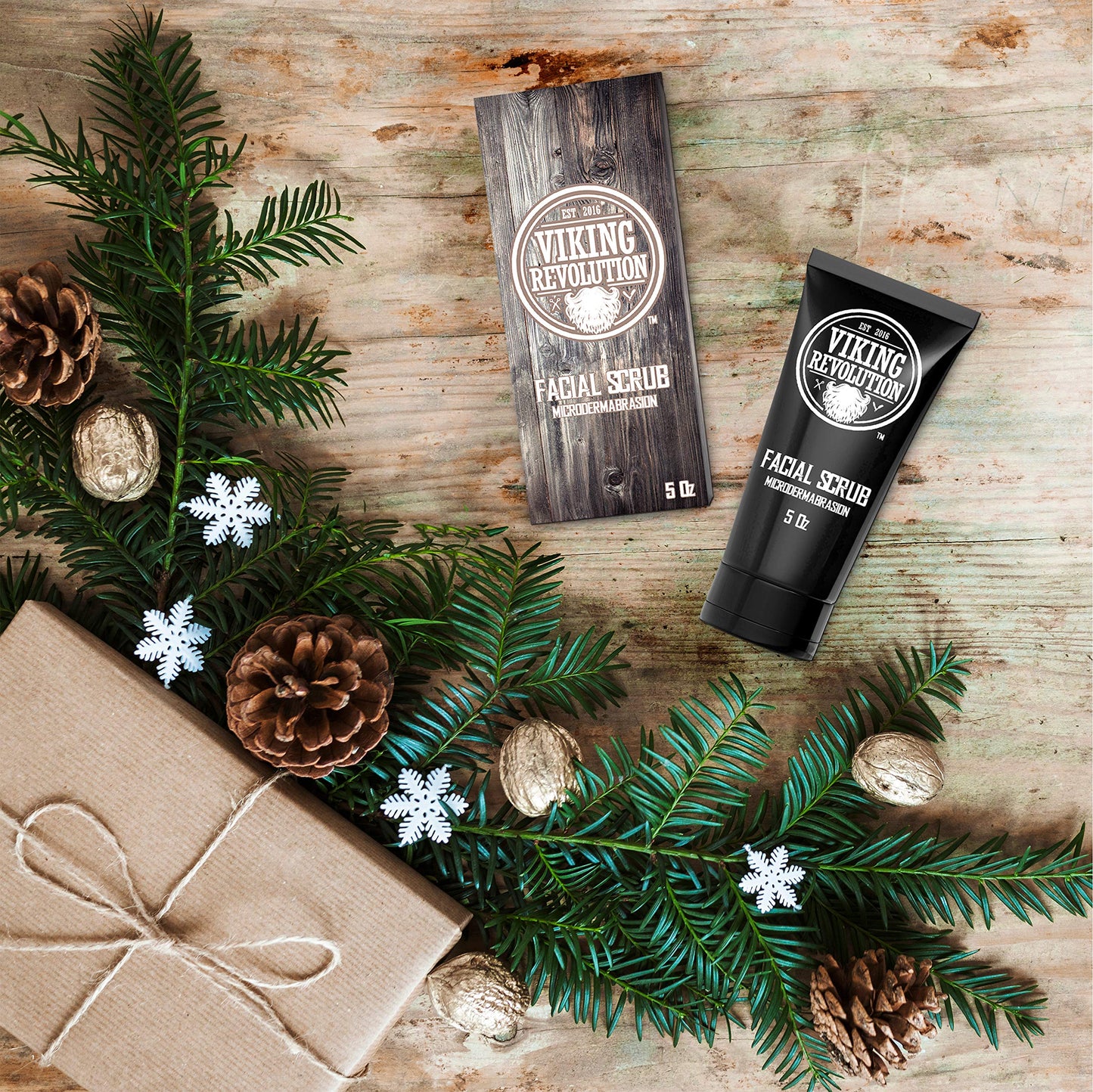 Viking Revolution Men's Face Scrub - Microdermabrasion Cleanser for Exfoliating, Deep Cleansing, Blackhead, Acne & Pre-Shave Care