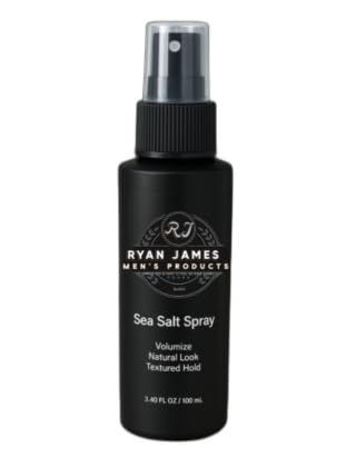 Ryan James Sea Salt Spray for Men & Women – Natural Texture & Volume Hair Spray for Effortless Beach Waves & Heat Protection, 8 Oz