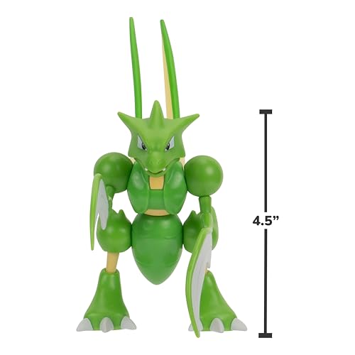 Pokemon Battle Figure 2 Pack - 2-Inch Eevee and 4.5-Inch Scyther Battle Ready Figures