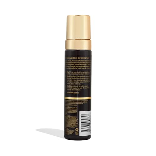 Bondi Sands Liquid Gold Self Tanning Foam | Lightweight + Quick Dry Foam Enriched with Argan Oil, Provides a Hydrated Streak-Free Tan | 6.76 Oz/200 mL