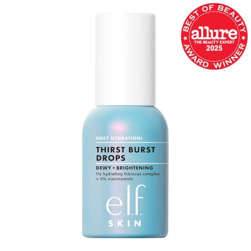 e.l.f. SKIN Holy Hydration! Thirst Burst Drops, Serum For A Radiant Complexion Instantly & Over Time, Made With Hyaluronic Acid, Vegan & Cruelty-Free