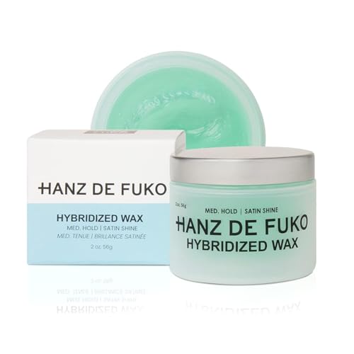 Hanz de Fuko Hybridized Wax – Premium Men’s Hair Wax for Medium Hold & Satin Shine – Ideal for Medium Hairstyles & All Hair Types – 2 oz