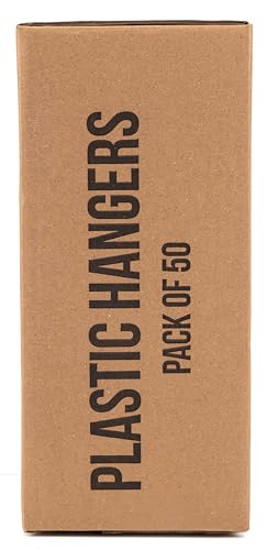 Utopia Home - Plastic Hangers 50 Pack - Space Saving Clothes Hanger - Durable and Strong Closet Organizers and Storage Makes It Ideal Stocking Stuffers or Apartment or Dorm Room Essentials (White)