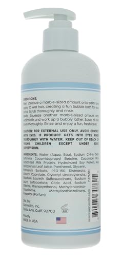 Suavecito Kids 3-in-1 Shampoo, Conditioner & Body Wash, Milk & Honey Scent, 16oz Pump – Tear-Free, Sulfate, Paraben & Phthalate-Free, Cruelty-Free