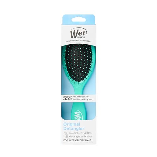Wet Brush Original Detangler Hair Brush, Amazon Exclusive Aqua – Ultra-Soft IntelliFlex Bristles Glide Through Tangles – For All Hair Types, Wet or Dry