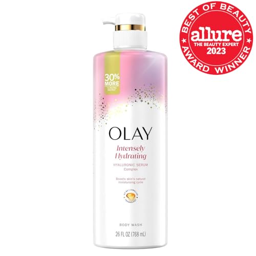 Olay Body Wash for Women with Hyaluronic Acid & Vitamin B3, Deeply Hydrating, Paraben & Phthalate Free, All Skin Types, 26 fl oz