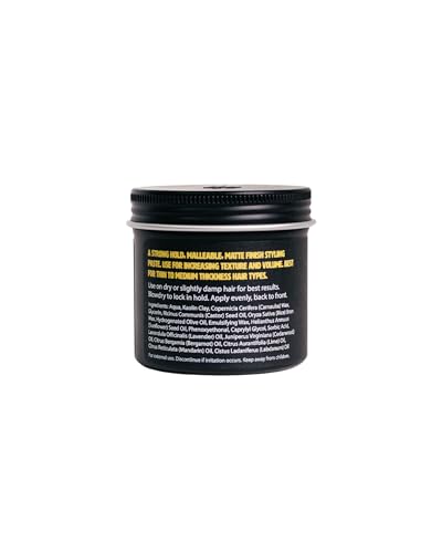 O'Douds Matte Paste 4oz – Natural Styling Clay for Men | Strong Hold, Maximum Volume & Texture | Matte Finish | Vegan, Plant-Based, Labdanum & Lime Scent