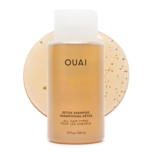 OUAI Detox Clarifying Shampoo with Apple Cider Vinegar & Keratin – Removes Buildup, Dirt, Oil & Hard Water Residue – Sulfate-Free, 10 oz