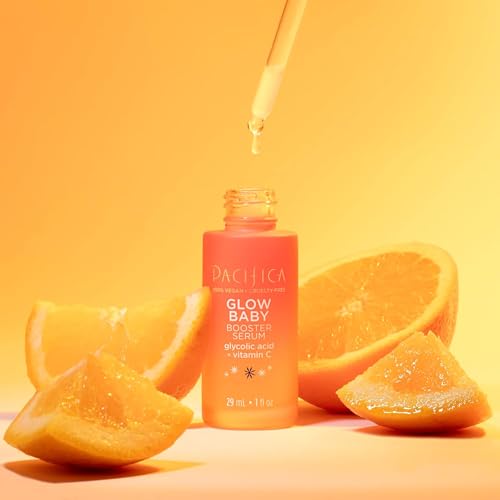 Pacifica Vitamin C Glow Baby Face Serum - Glycolic Acid Dark Spot Corrector, Anti-Aging, Brightening, Vegan & Fragrance-Free