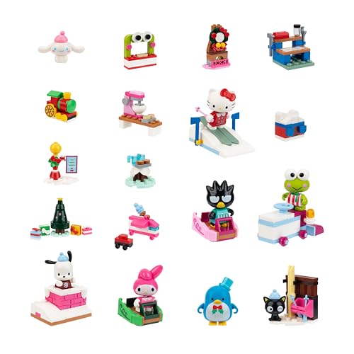 BLDR Hello Kitty and Friends 2025 Advent Calendar Building Set - 8 Buildable Minifigures & 16 Buildable Gifts - Kids and Sanrio Fans Ages 8+, 0134