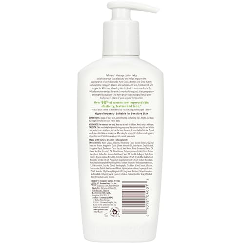 Palmer's Cocoa Butter Massage Lotion for Stretch Marks & Pregnancy, with Collagen, Elastin, Argan Oil & Shea Butter, 8.5 oz