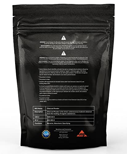 (1LB) Organic Coconut Activated Charcoal Powder - Food Grade, Kosher - Teeth Whitening, Facial Scrub, Soap Making (1 Ounce to 5 pounds (1 Pound)