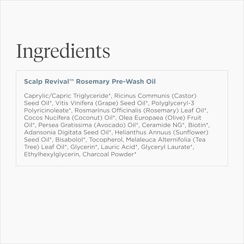 Briogeo Scalp Revival Rosemary Pre-Wash Oil – Dry Scalp Treatment for Stronger, Longer Hair, Deep Moisture with Lipids & Vitamins, Vegan, 1 fl oz