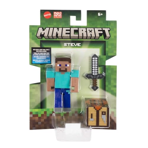 Mattel Minecraft Action Figure & Accessories 2-Pack with Steve in 3.25-inch Scale, Collectible Toy Set